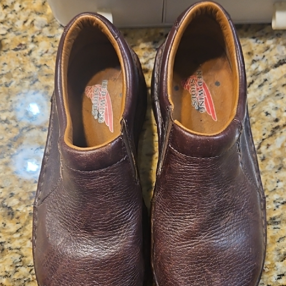 Red Wing Shoes Womens Dark Brown Leather Loafers Steel Toe Leather Upper Size 7